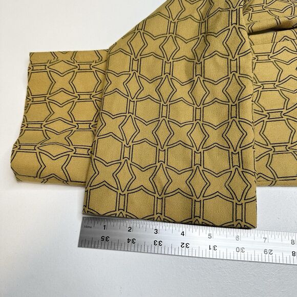 Tibi Pants Womens 2 Slim Crop Mustard Yellow Cotton Throwing Stars Career Preppy - Picture 15 of 15